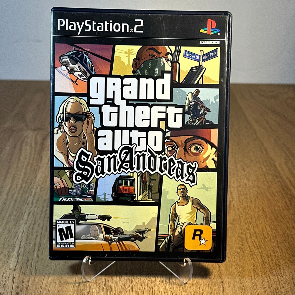 Rockstar Grand Theft Auto San Andreas PS2 Case Manual Only No Game Black Good
